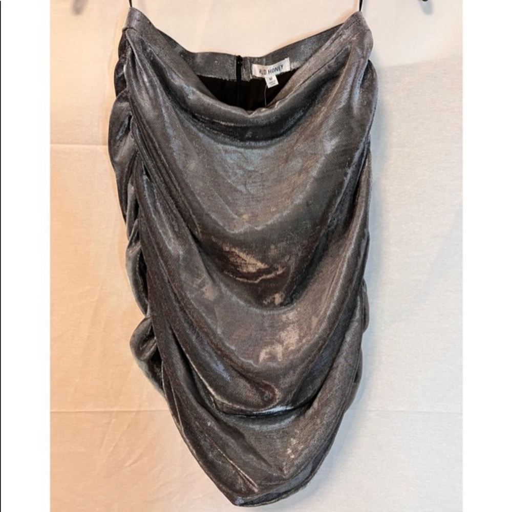 Metallic Ruched Skirt NWT